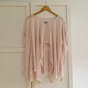 Topshop sheer pink winged sleeve flowy top